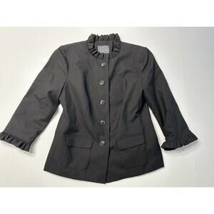 The Limited Women's Button Blazer Jacket Size 2 Black Essentials NWT